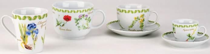 IRIS BOTANICO TAZZE IN PORCELLANA porcelain cups and mugs CONFEZIONE 6 TAZZE CAFFÈ C/P CC 100 set of 6 espresso cups & saucers 100 cc IR085343457 8000257618616 TAZZA CAFFÈ S/P CC 100 espresso cup