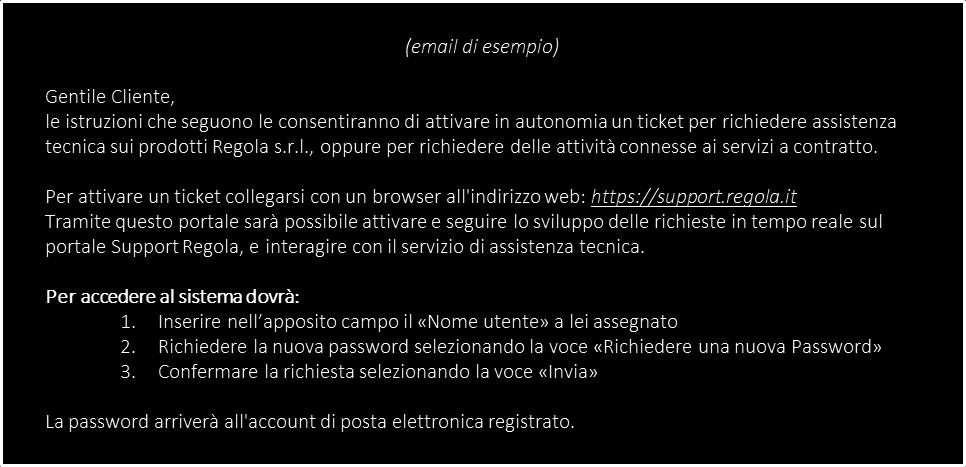 relative all utenza da creare: 1. Nome 2. Cognome 3.