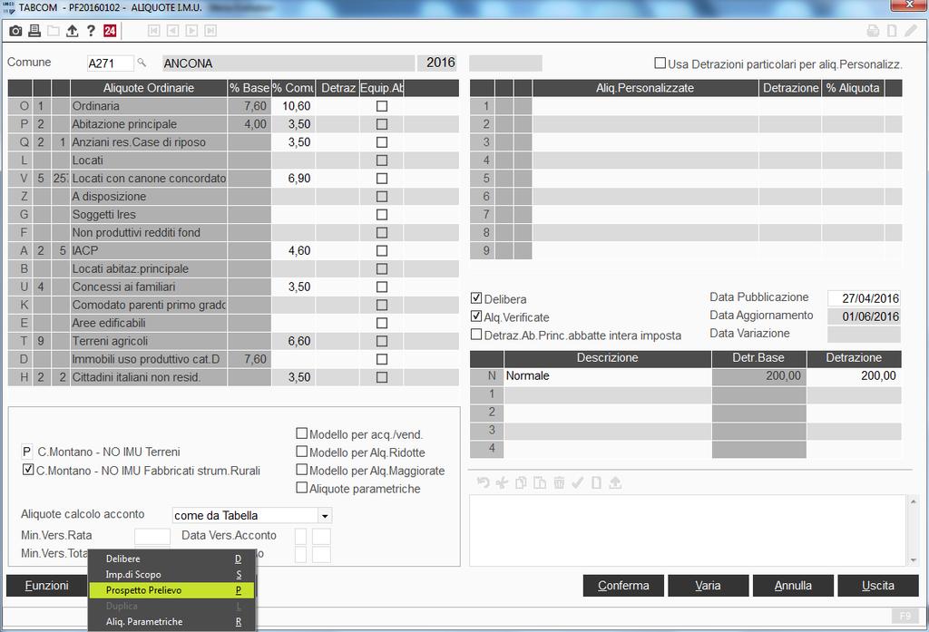 già aggiornato e aliquote che la procedura non ha aggiornato in quanto non