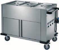 CARRELLO TERMICO ARMADIATO CON VASCHE SEPARATE (GN ESCLUSE) Struttura completamente in acciaio inox 18/10 AISI 304.