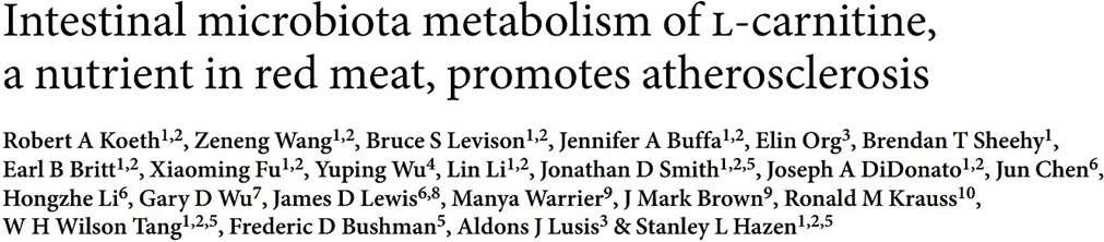 La produzione di TMAO dalla l-carnitina è un processo mediato dal microbiota published online 7 April 2013; doi:10.1038/nm.3145 A B (A) Scheme of human carnitine challenge test.