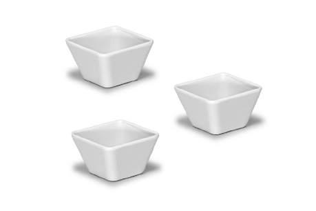 FINGER COPPETTA QUADRATA FINGER FOOD SMALL WHITE SQUARED POT FINGER COPPETTA QUADRATA NERA FINGER FOOD SMALL BLACK SQUARED POT 2071 D: CM.