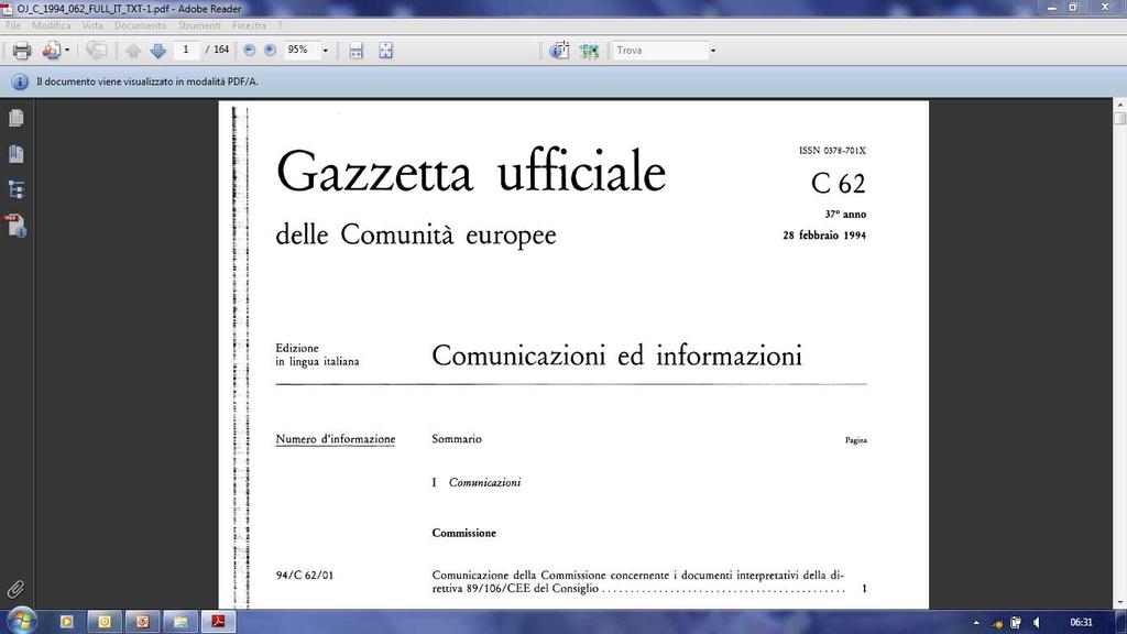 LA RIVOLUZIONE DEI CAVI Inquadramento Legislativo e normativo Documento