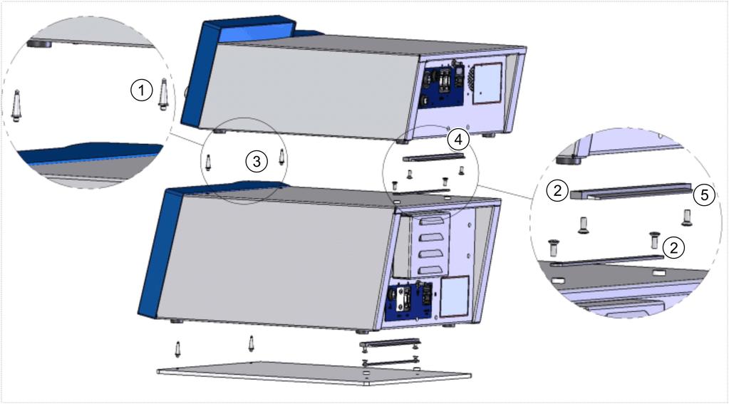 3.3.5 Installazione con l apparecchio elettrochirurgico maxium Solitamente i componenti del sistema (apparecchio elettrochirurgico maxium e aspiratore di fumo marvac ) vengono disposti uno sopra l