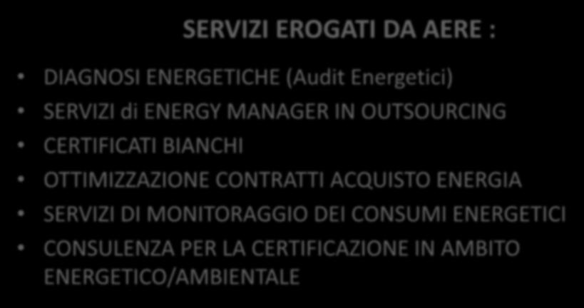 ENERGY MANAGER IN OUTSOURCING CERTIFICATI BIANCHI OTTIMIZZAZIONE CONTRATTI
