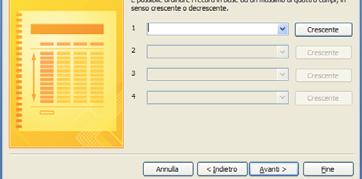 Se in un report vengono incluse più tabelle, la procedura guidata analizza le relazioni tra le tabelle e determina la possibile modalità di visualizzazione.