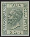 nuovo fr.llo da 15 c.; giallo cromo cupo, fondo lineato, carta italiana, pos.