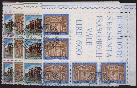 1953 FDC) su due supporti cartacei della Città del