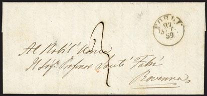 50,- 446 1868 - c. 20 rosso bruno, su lettera da Roma per Torino del 2.
