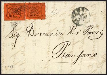 1868, per Spoleto - Bellissima (18) E 130,- 444 1868 - c.