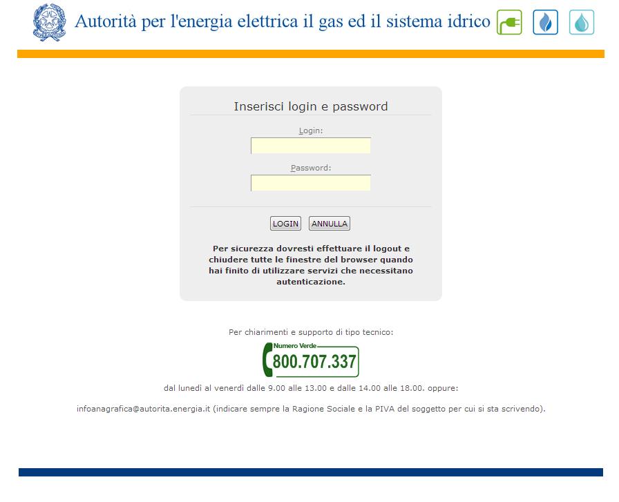 1. Accesso alla raccolta Per accedere alla raccolta Rinegoziazioni Esercenti la vendita di gas naturale, il primo passo da effettuare è autenticarsi