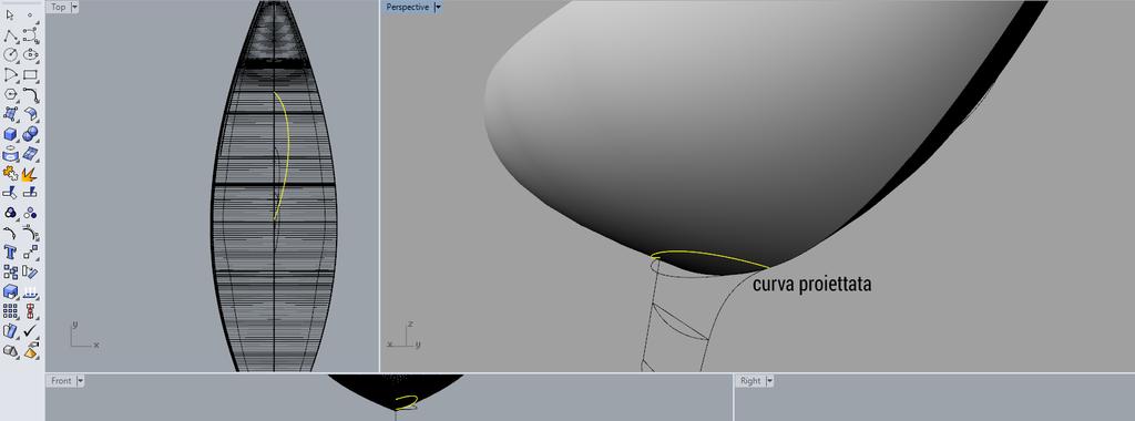 binario (1 e 2) e poi sulle curve di sezione (3, 4 e 5) come nell illustrazione