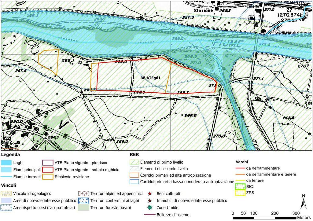 aree di naturalità fluviale e in parte a fasce di connessione tra opposti versanti, entrambe annoverate tra i Corridoi ecologici della rete ecologica provinciale (art. 11).
