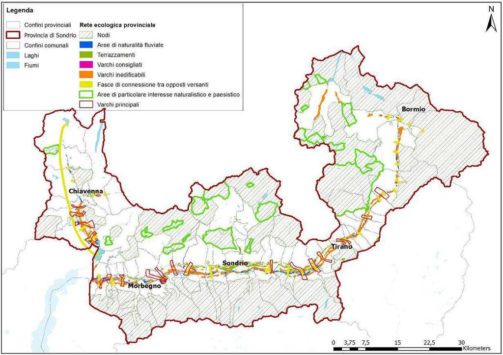 Figura 18: Schema di Rete ecologica provinciale, individuato dal