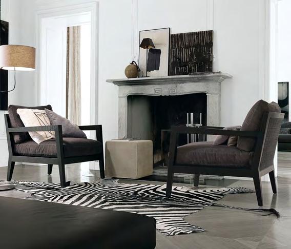 Camilla is the armchair with wooden structure which brings out the softness of the cushions of seat and backrest.