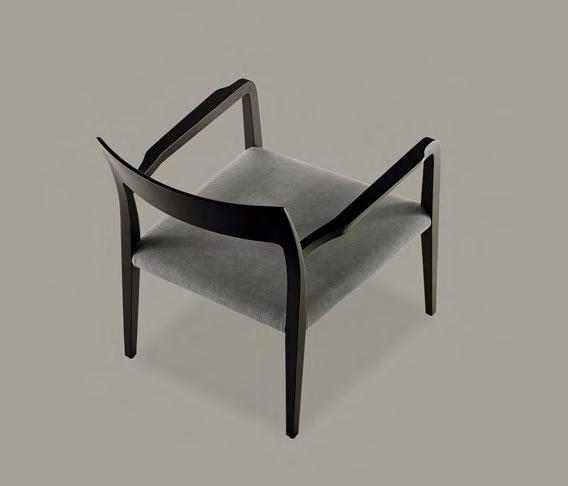 Flip small armchair with footrest is inspired by classics of design.