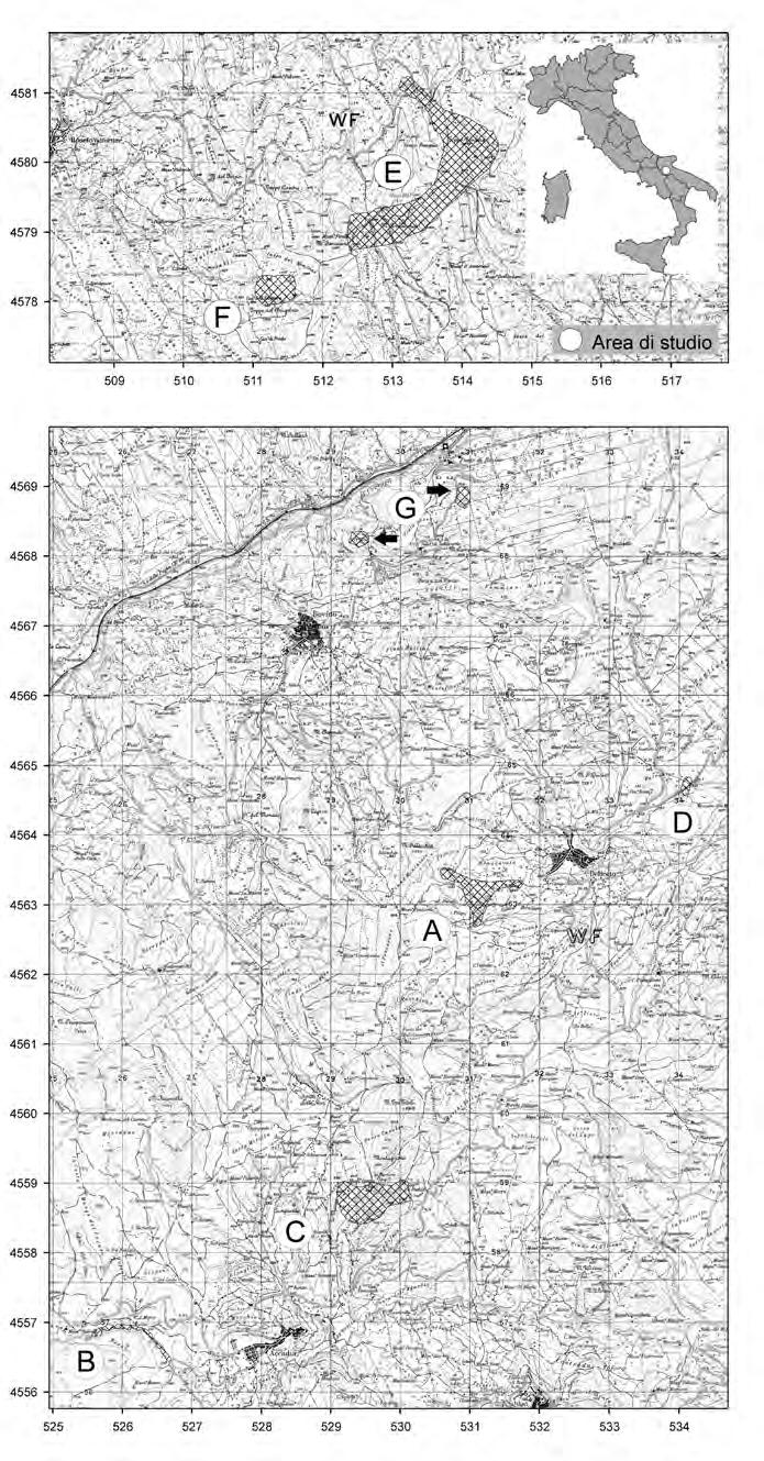 Resoconto dell escursione nel settore meridionale dei Monti della Daunia 177 Fig. 2 Area di studio.