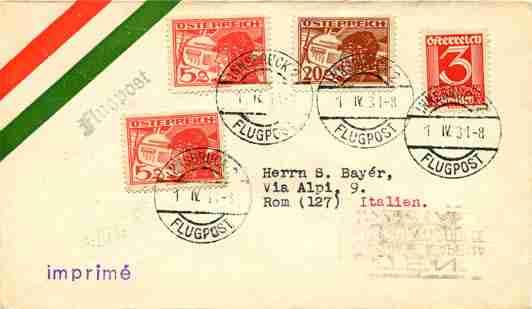 189 190 191 195 187 188 179 + Trieste/Zara del 15.10.26 - Cartolina illustrata con I volo S.I.S.A. (Cat. Longhi n. 1605) - Non comune - Cat. 200... 60,00 180 * Venezia/Roma del 6.4.