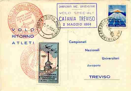 .. 70,00 492 (*) Palermo Inaugurazione Aeroporto - Aerogramma del volo inaugurale Alitalia (Cat. Pellegrini n.