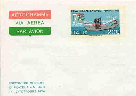 .. 50,00 1013 + Aerogramma "Italia '76" n.