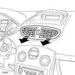 ACCESSORI INTERNI Aeratore del cruscotto: Distacco - Riattacco 57A Attrezzatura specifica indispensabile II - FASE DI DISTACCO DEL PEZZO PRESO IN Car. 1597 SMONTAGGIO Leva di sguarnitura.