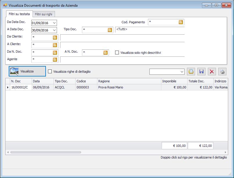 VISUALIZZA DDT Voci di menu: DDT & Interventi > DDT IN INGRESSO DA CLIENTI (MPS) > Visualizza d Ingresso da Clienti. Attraverso questa videata visualizzi tutti i DDT che hai inserito.