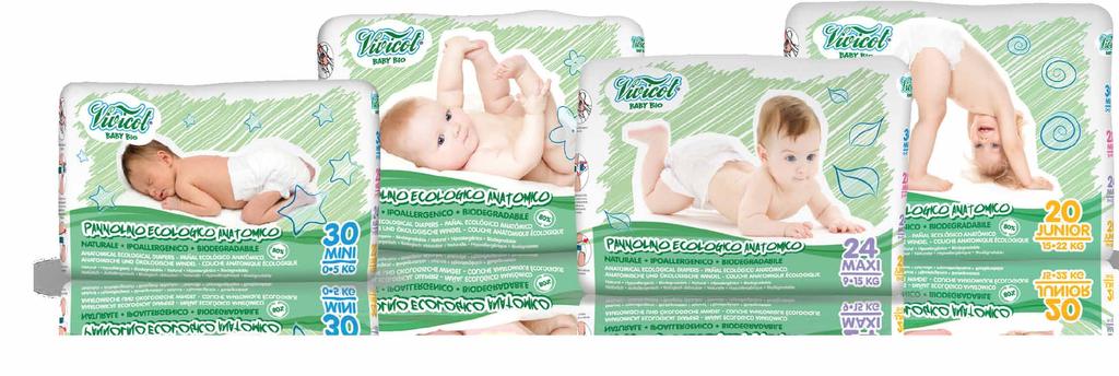 LINEA VIVICOT BABY BIO PROTEGGI IL BAMBINO, PROTEGGI L AMBIENTE Vivicot Baby Bio il pannolino monouso, naturale, biodegrdabile e ipoallergenico.