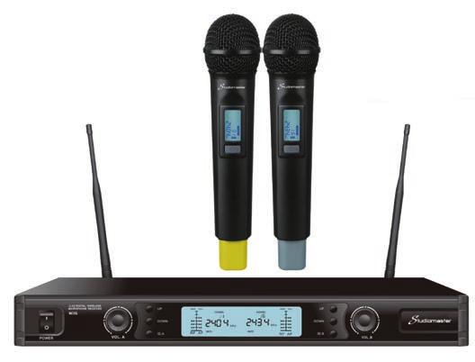 MICROFONI WIRELESS W2G Sistema wireless completo di due microfoni e ricevitore.