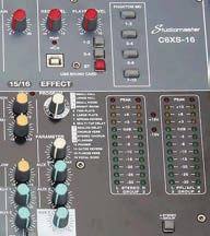 Nei canali mono sono inoltre presenti i controlli per la compressione del segnale e per 2 canali stereo sono previsti 4 ingressi RCA aggiuntivi.