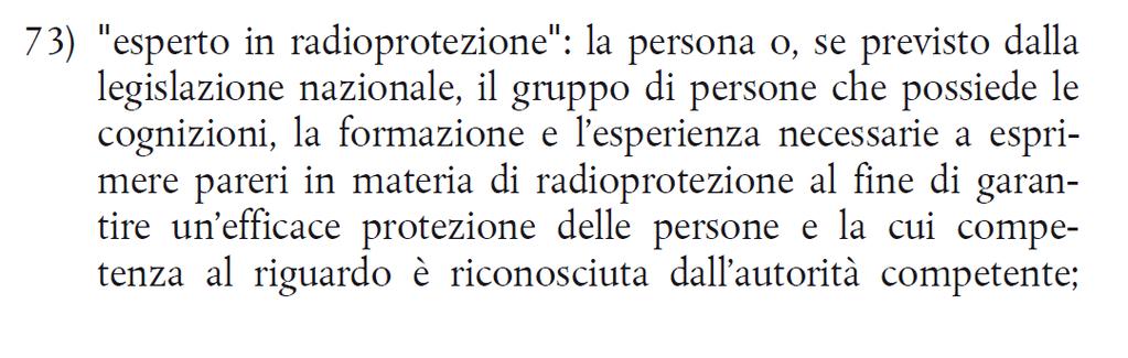 Radiation Protection Expert: corrisponde