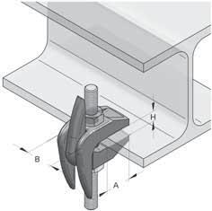 Morsetto F3, a due pezzi Morsetto F3 a due pezzi Applicazioni: Per fi ssaggi a strutture metalliche Materiale: Ghisa con spessori delle fl ange fi no a 55mm.