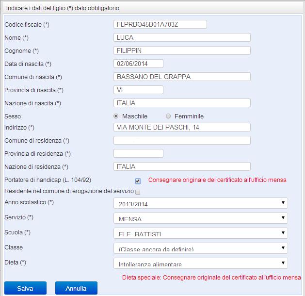 In tal caso sarà sufficiente apporre una spunta nell apposito campo, come indicato nell immagine. Premere il tasto Salva. Come per la precedente sezione apparirà una spunta verde.