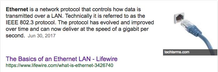 Formato di un pacchetto di rete LAN secondo Ethernet Lo standard prevede: 8 byte di preambolo, 6 byte di indirizzo destinatario e 6 byte di indirizzo