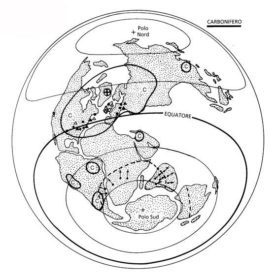 c.a. 350 300 milioni di anni Stadio iniziale della Pangaea Labirintodonti Lepospondili Alla sua massima estensione, l area terrestre della Pangea ricopriva il 36% della superficie del pianeta, a