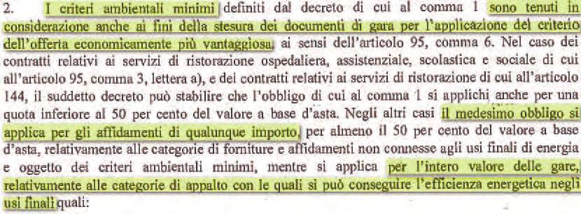 Codice appalti 2016 Art. 34 c.