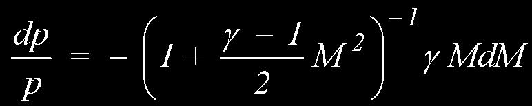 Allo stesso risultato si può giungere più facilmente mediante la: dp + VdV = 0 nella quale è stato trascurato il termine gravitazionale gdz, ovviamente ignorato in questa trattazione.