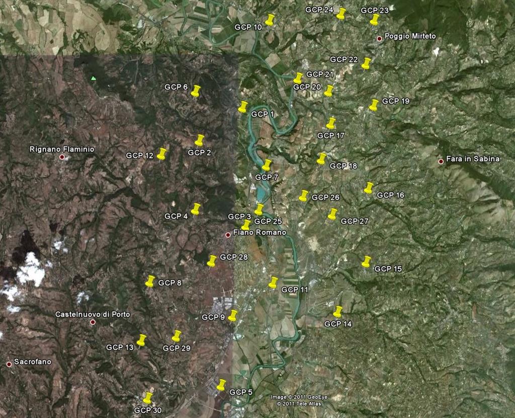 Ca 30 GCP per geo-referenziazione Area d interesse