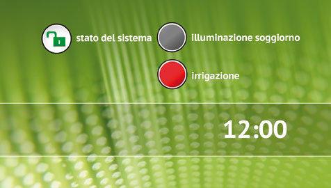 TSG fornisce anche un accesso rapido e intuitivo alle informazioni sullo stato corrente del sistema di allarme.