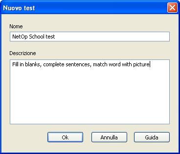 Creazione ed esecuzione di un test Creazione di un test Selezionare Nuovo test dal menu Visualizza test oppure fare clic con il pulsante destro del mouse nell'area di elenco e selezionare Nuovo test