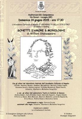 Shakespeare" Sabato 16 maggio 2015, ore 16,30, Palazzo Ravenna, Sala