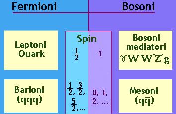 Una ulteriore classificazione che ha a che fare con lo spin (momento