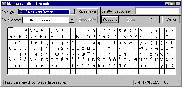 Codice ASCII esteso (8 e 16 bit) Estensione del codice ASCII a 8 bit, includendo nell insieme dei cara2eri rappresenta8 i simboli impiega8 dalle lingue originate dal la8no Standard