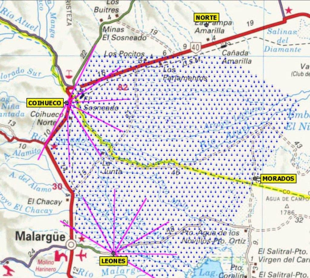 L osservatorio Auger, Area 3000 km 2 SD 1600 contatori spaziati ogni 1.