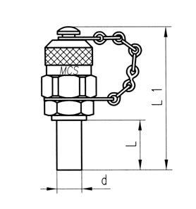 6 MINIPRESA DI PRESSIONE CON CODOLO 24 SERIE 620.02 CHECK-COUPLIN WITH 24 SEALIN CONE SERIES 620.02 Secondo DIN 3865 According to DIN 3865 Serie Series d mm L Ch.