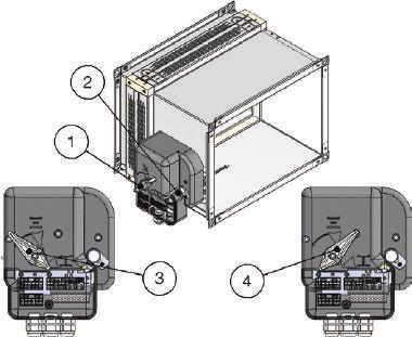 WK25 Generalità Manuale con magnete 1. Leva di apertura manuale 2. Pulsante di chiusura manuale 3. Posizione leva quando la pala è aperta 4.