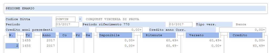 ritenute ma solo l importo versato e la data di versamento.