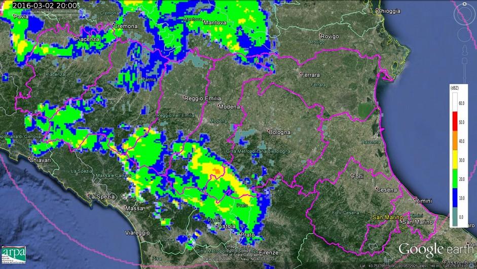 2. Analisi dell evoluzione alla mesoscala sull Emilia-Romagna I primi fenomeni interessano la nostra Regione nella