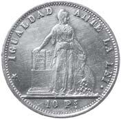 Repubblica 10 Pesos 1862 - Fr.