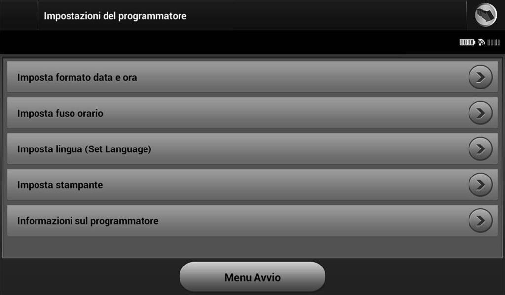 FUNZIONAMENTO DEL PROGRAMMATORE Q-TECH TM Figura 6: Schermata Impostazioni del programmatore 2.