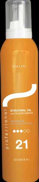 Strucinal Oil con Oligoelementi Strucinal Oil with Oligoelements 20 21 Strucinal Oil contiene una miscela di copolimeri quaternizzati (cristalli liquidi) che favorisce un azione districante ed